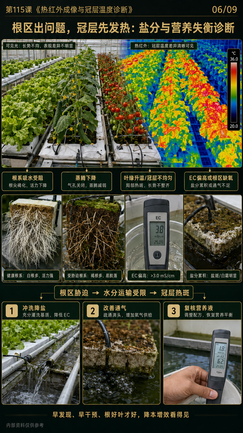 华昇金玛第115课图内06序号：根区出问题，冠层先发热：盐分与营养失衡诊断