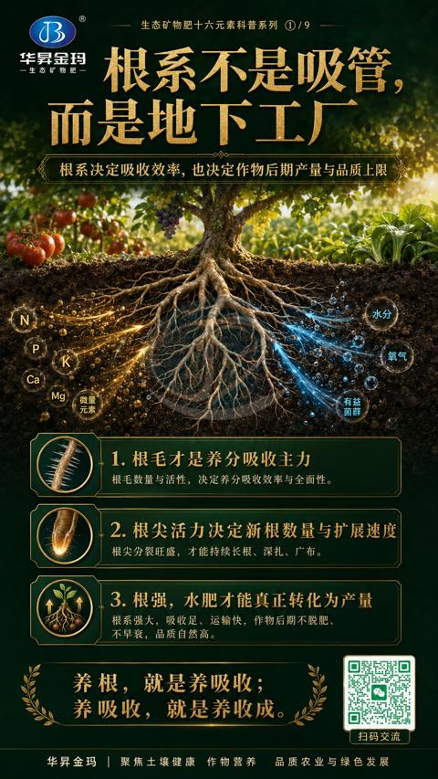 根系不是吸管，而是地下工厂（根，是地下工厂）｜华昇金玛植保系统课技术图