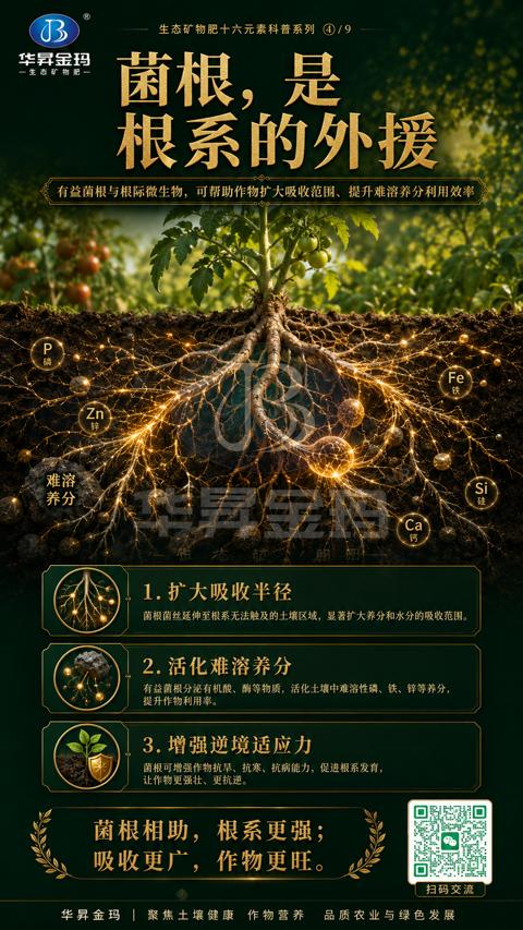 菌根，是根系的外援（根，是地下工厂）｜华昇金玛植保系统课技术图