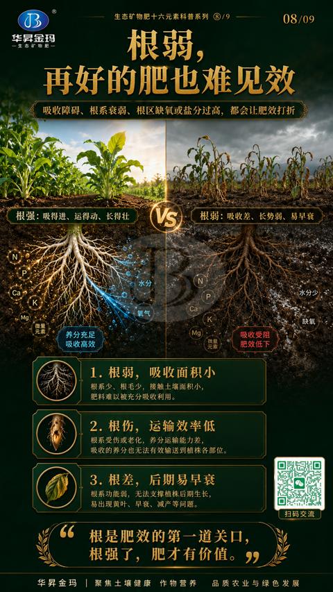 根弱，再好的肥也难见效（根，是地下工厂）｜华昇金玛植保系统课技术图