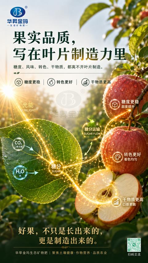 果实品质，写在叶片制造力里（叶，是制造车间）｜华昇金玛植保系统课技术图