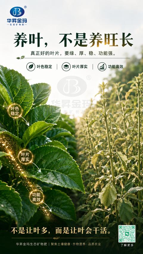 养叶，不是养旺长（真正好的叶片，要绿、厚、稳、功能强）｜华昇金玛植保系统课技术图