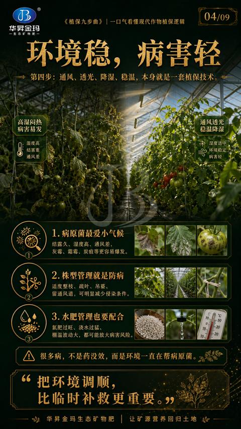 环境稳，病害轻（第四步）｜华昇金玛植保系统课技术图