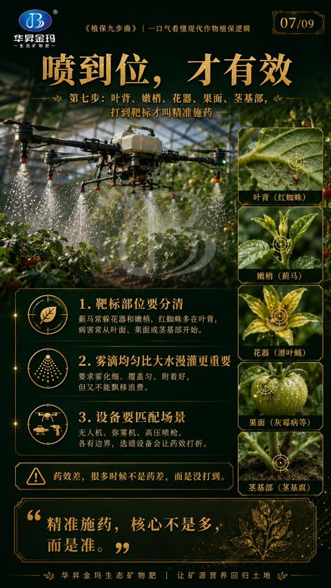 喷到位，才有效（植保九步曲》|一口气看懂现代作物植保逻辑）｜华昇金玛植保系统课技术图