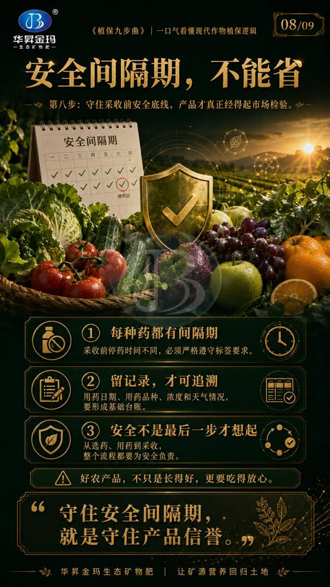安全间隔期，不能省（植保九步曲》|一口气看懂现代作物植保逻辑）｜华昇金玛植保系统课技术图