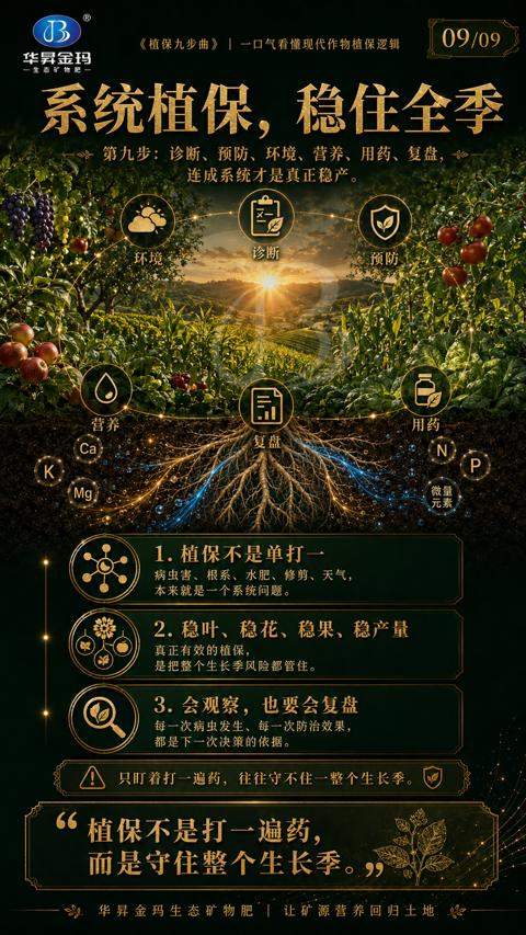 系统植保，稳住全季（只盯着打一遍药，往往守不住一整个生长季）｜华昇金玛植保系统课技术图