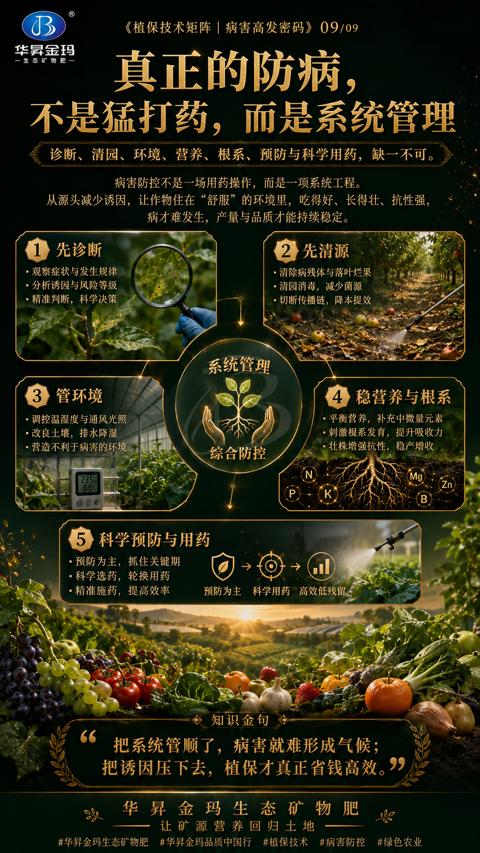 真正的防病（从源头减少诱因，让作物住在“舒服”的环境里，吃得好、长得壮、抗性强）｜华昇金玛植保系统课技术图