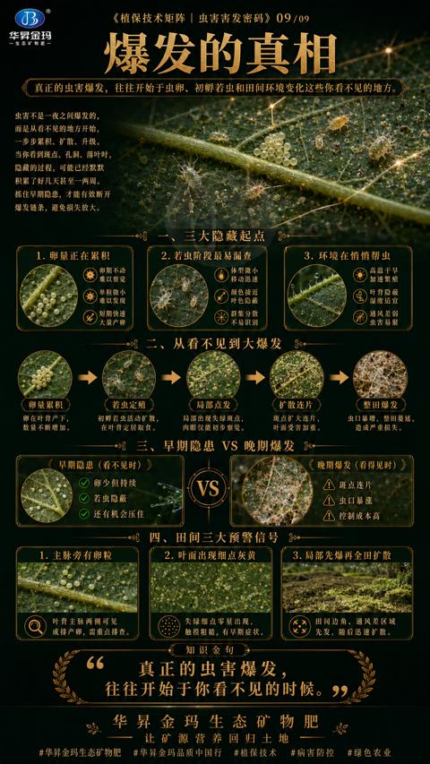 爆发的真相（真正的虫害爆发，往往开始于虫卵、初孵若虫和田间环境变化这些你看不见的地方）｜华昇金玛植保系统课技术图