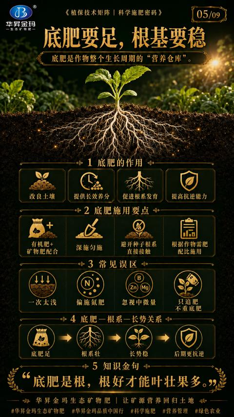底肥要足，根基要稳（底肥是作物整个生长周期的“营养仓库）｜华昇金玛植保系统课技术图