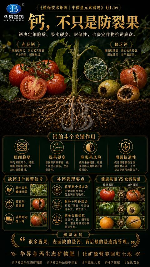 钙，不只是防裂果（很多裂果，表面缺的是钙，背后缺的是连续管理）｜华昇金玛植保系统课技术图
