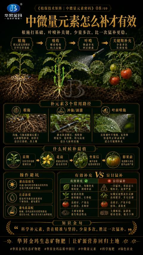 中微量元素怎么补才有效（科学补元素，贵在精准与坚持，少量多次，胜过一次猛补）｜华昇金玛植保系统课技术图