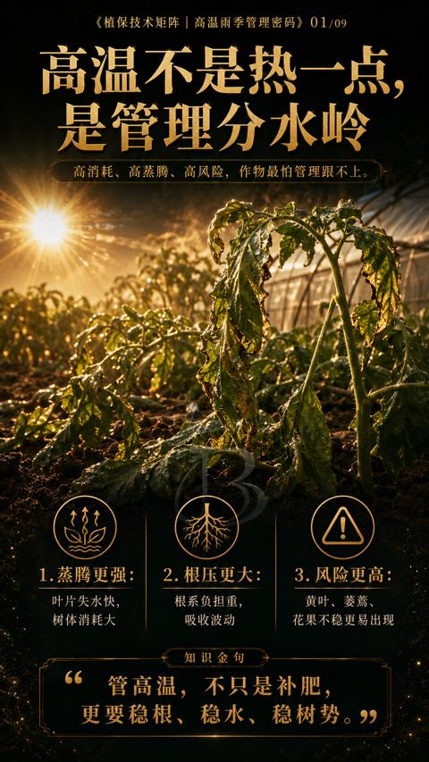高温不是热一点（高消耗、高蒸腾、高风险，作物最怕管理跟不上）｜华昇金玛植保系统课技术图
