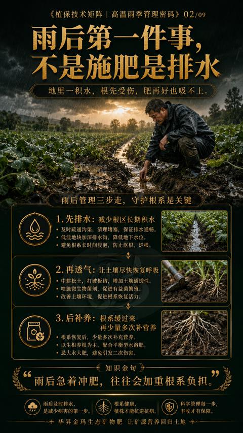 雨后第一件事（地里一积水，根先受伤，肥再好也吸不上）｜华昇金玛植保系统课技术图