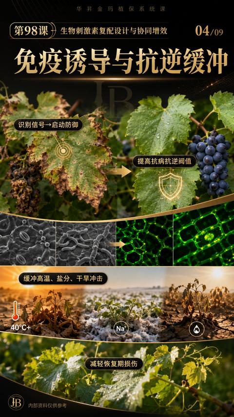 免疫诱导与抗逆缓冲（识别信号一启动防御）｜华昇金玛植保系统课技术图