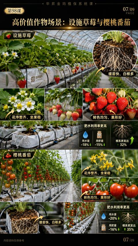 高价值作物场景：设施草莓与樱桃番茄｜华昇金玛植保系统课技术图