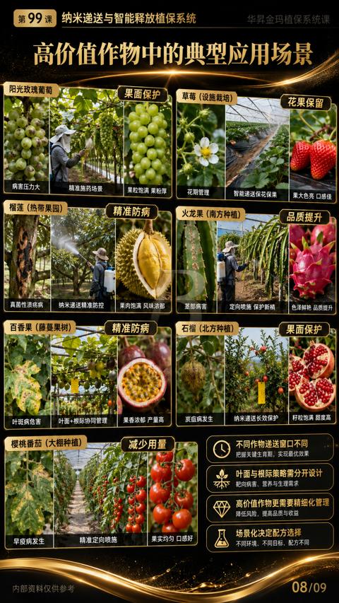 高价值作物中的典型应用场景（把握关键生育期，实现最优效果）｜华昇金玛植保系统课技术图