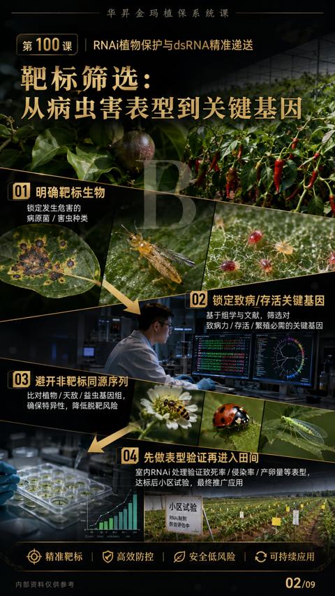 靶标筛选（RNAi植物保护与dsRNA精准递送）｜华昇金玛植保系统课技术图