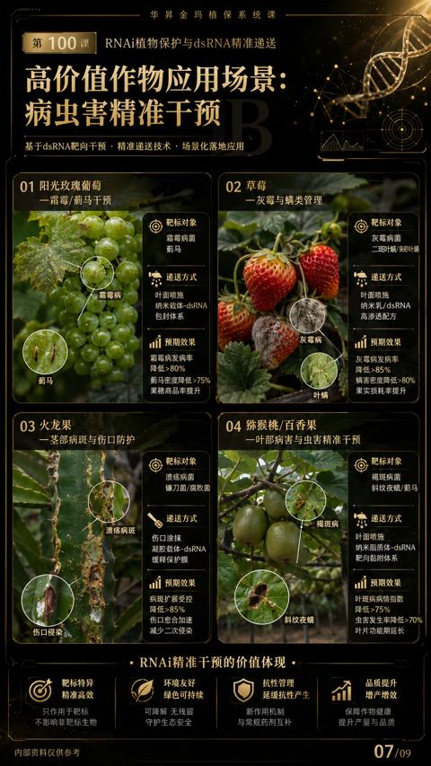 病虫害精准干预（RNAi植物保护与dSRNA精准递送）｜华昇金玛植保系统课技术图