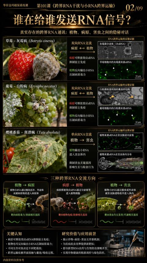 谁在给谁发送RNA信号（真实存在的跨界RNA通讯）｜华昇金玛植保系统课技术图