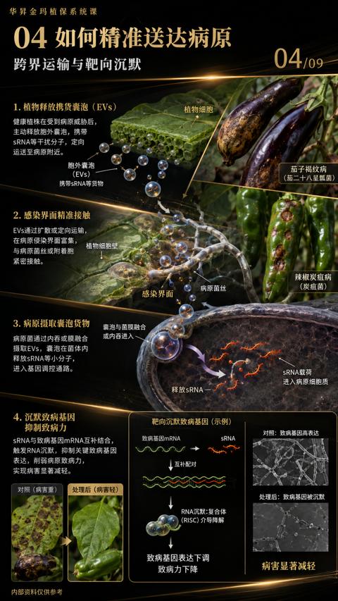 04 如何精准送达病原（触发RNA沉默，抑制关键致病基因）｜华昇金玛植保系统课技术图