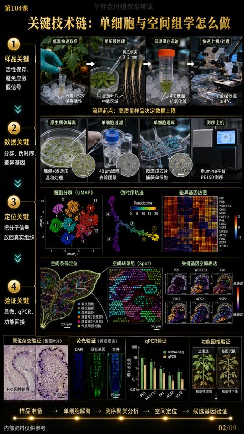 关键技术链：单细胞与空间组学怎么做｜华昇金玛植保系统课技术图