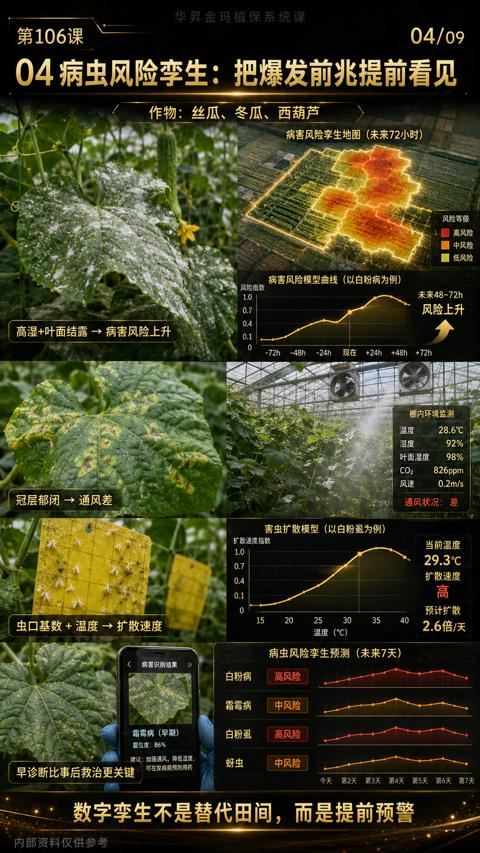 04病虫风险李生：把爆发前兆提前看见（数字李生不是替代田间，而是提前预警）｜华昇金玛植保系统课技术图