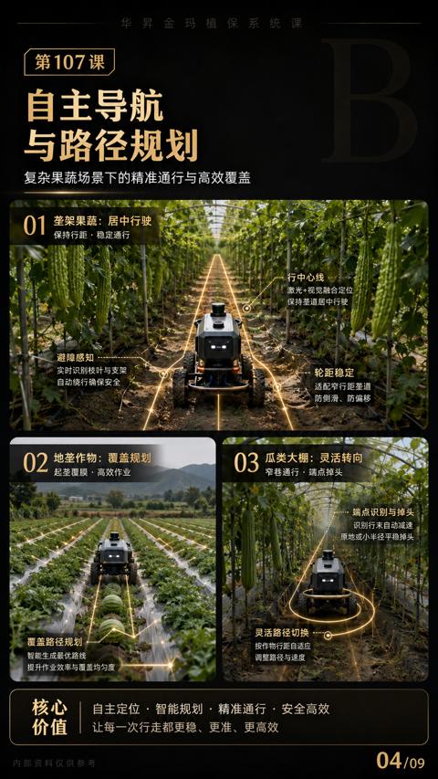 自主导航（复杂果蔬场景下的精准通行与高效覆盖）｜华昇金玛植保系统课技术图