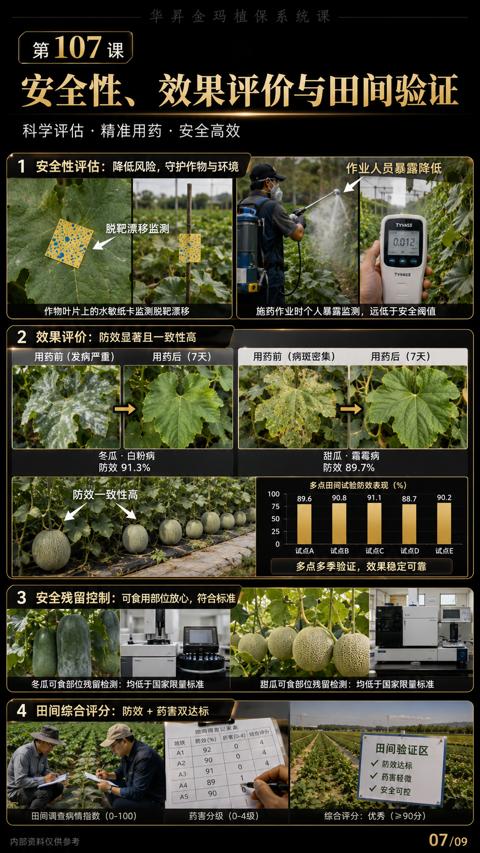 安全性、效果评价与田间验证（3 安全残留控制）｜华昇金玛植保系统课技术图