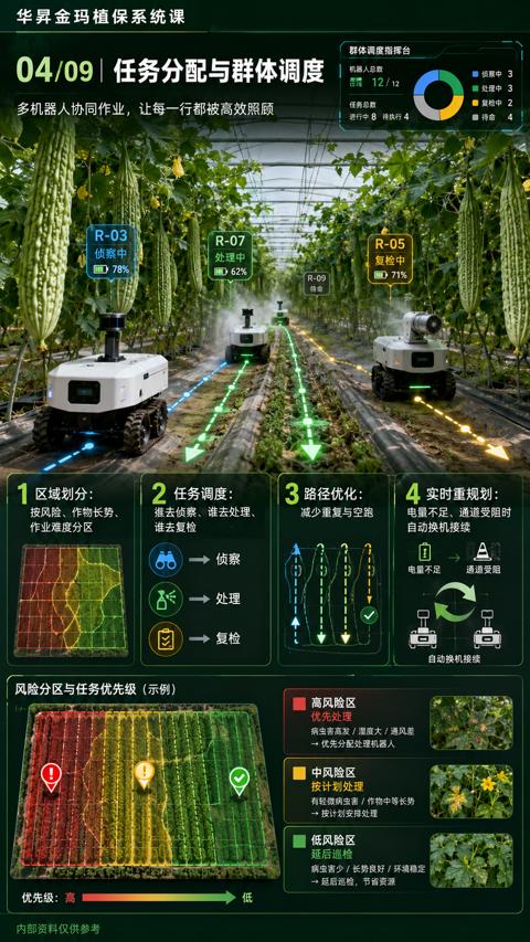 04/09| 任务分配与群体调度（多机器人协同作业，让每一行都被高效照顾）｜华昇金玛植保系统课技术图