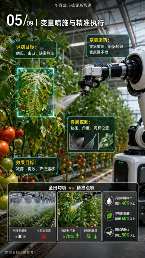 05/00 | 变量喷施与精准执行（病斑、虫口、缺素热点）｜华昇金玛植保系统课技术图