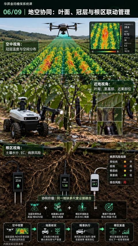 06/09 |地空协同：叶面、冠层与根区联动管理（协同价值）｜华昇金玛植保系统课技术图