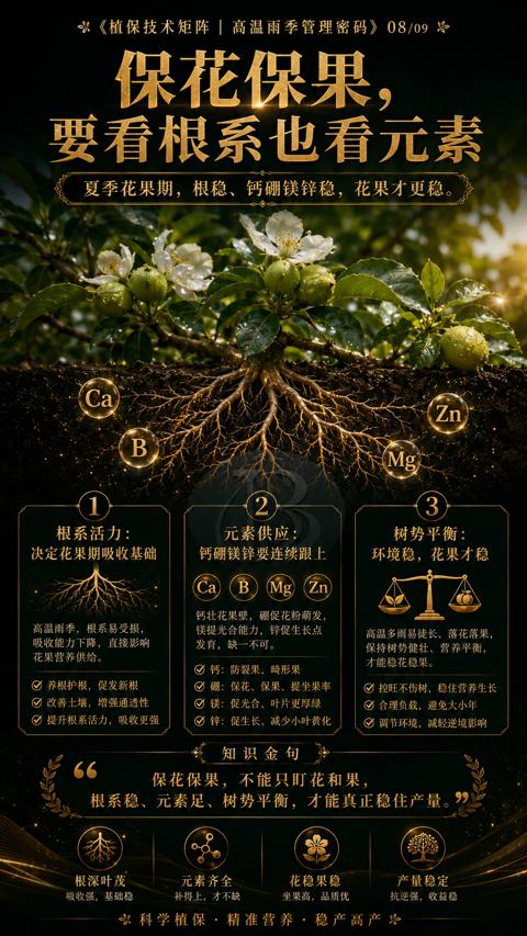 保花保果（根系稳、元素足、树势平衡，才能真正稳住产量）｜华昇金玛植保系统课技术图