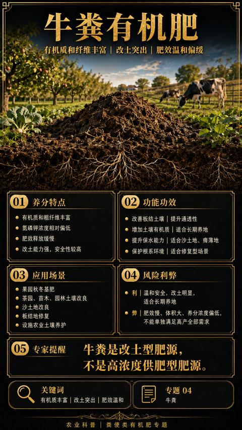 牛粪有机肥（不能单独满足高产全部需求）｜华昇金玛植保系统课技术图