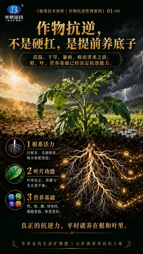 作物抗逆（根、叶、营养基础已经决定抗逆能力）｜华昇金玛植保系统课技术图