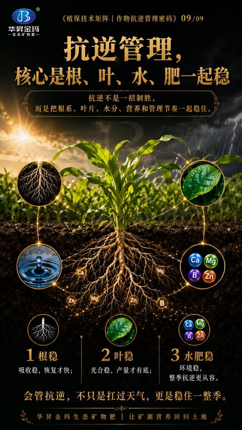 抗逆管理（而是把根系、叶片、水分、营养和管理节奏一起稳住）｜华昇金玛植保系统课技术图