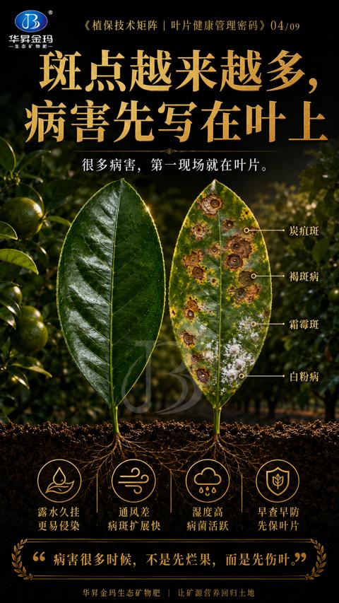 斑点越来越多（很多病害，第一现场就在叶片）｜华昇金玛植保系统课技术图