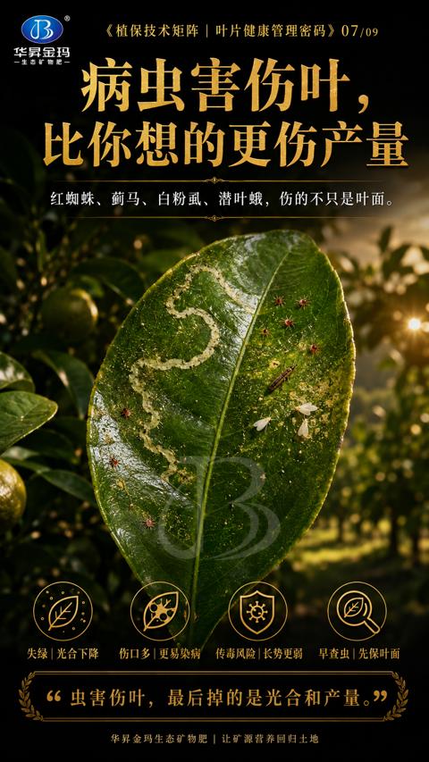 病虫害伤叶（蓟马、白粉虱、潜叶蛾，伤的不只是叶面）｜华昇金玛植保系统课技术图