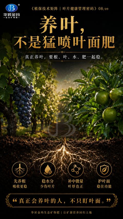 养叶（真正养叶，要根、叶、水、肥一起稳）｜华昇金玛植保系统课技术图