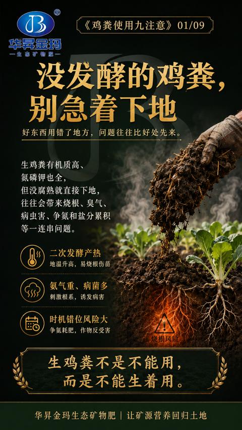 没发酵的鸡粪（好东西用错了地方，问题往往比好处先来）｜华昇金玛植保系统课技术图