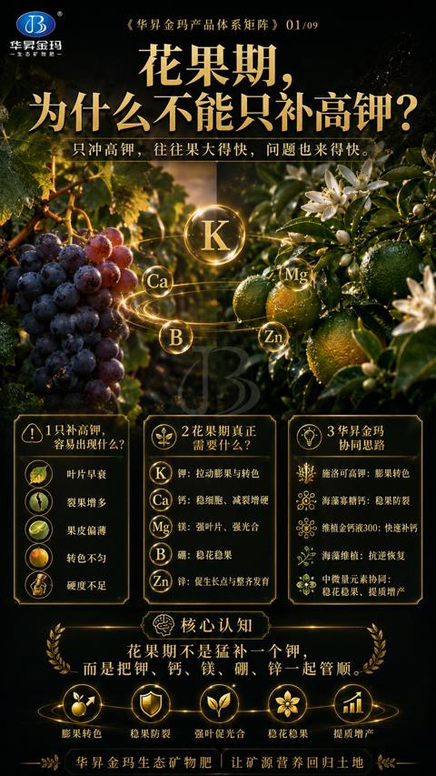 为什么不能員补高钾（只冲高钾，往往果大得快，问题也来得快）｜华昇金玛植保系统课技术图