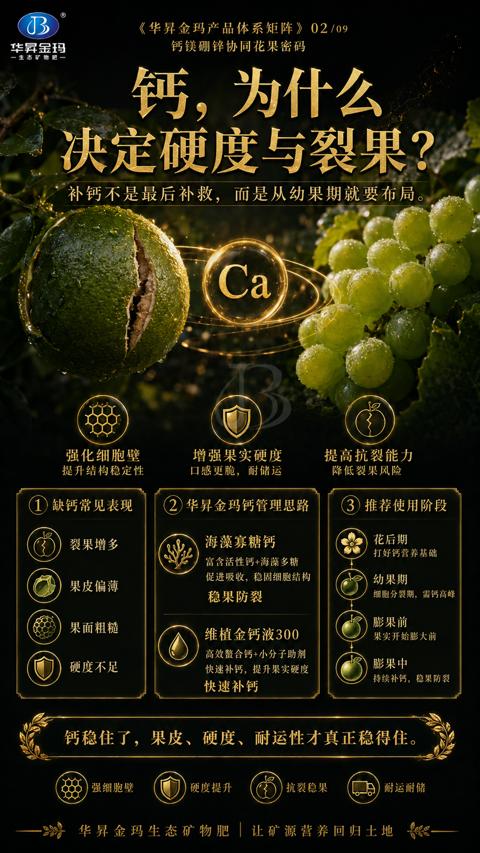 钙，为什么（钙稳住了，果皮、硬度、耐运性才真正稳得住）｜华昇金玛植保系统课技术图