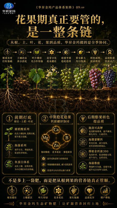 是一整条链（不是多上一袋肥，而是把从根到果的营养链真正管顺）｜华昇金玛植保系统课技术图
