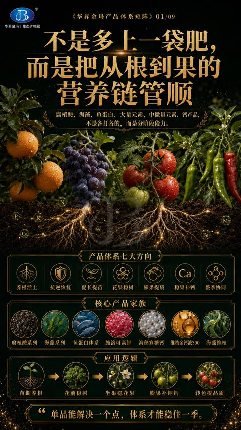 不是多上一袋肥（腐植酸、海藻、鱼蛋白、大量元素、中微量元素、钙产品）｜华昇金玛植保系统课技术图