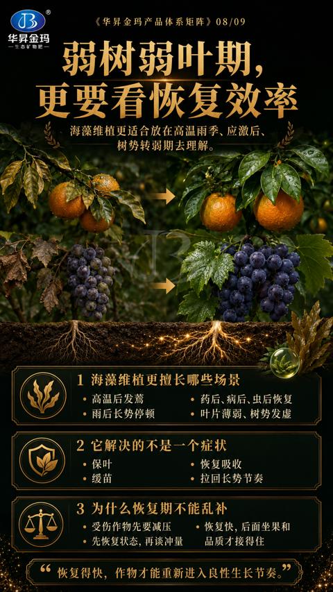 弱树弱叶期（恢复得快，作物才能重新进入良性生长节奏）｜华昇金玛植保系统课技术图