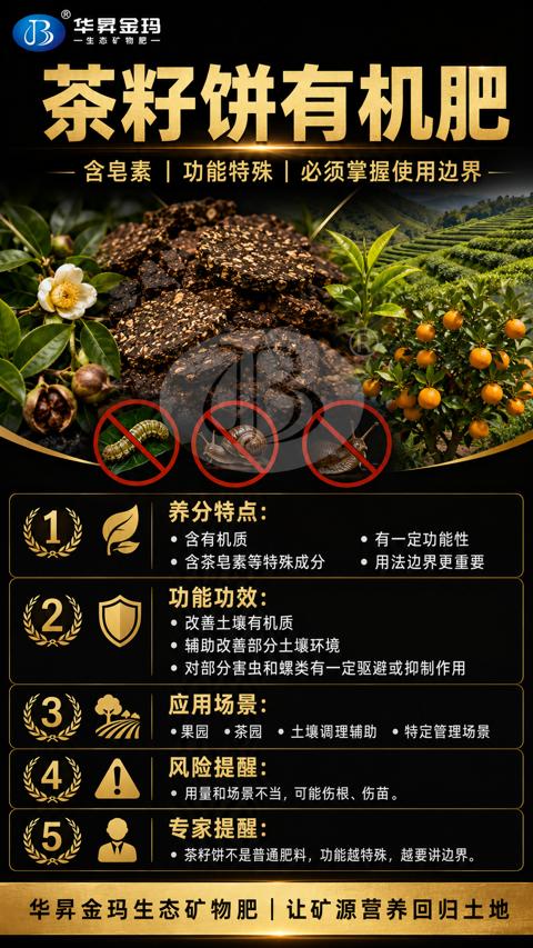 茶籽饼有机肥（茶籽饼不是普通肥料，功能越特殊，越要讲边界）｜华昇金玛植保系统课技术图