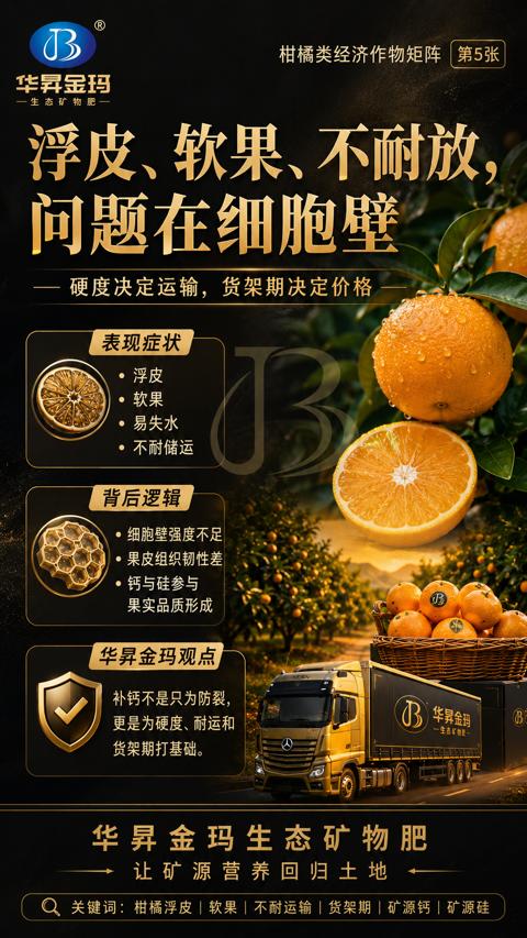 浮皮、软果、不耐放（柑橘类经济作物矩阵）｜华昇金玛植保系统课技术图