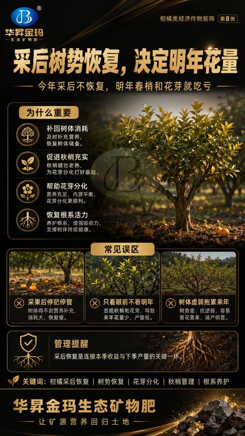 采后树势恢复，決定明年花量（采后恢复是连接本季收益与下季产量的关键一环）｜华昇金玛植保系统课技术图