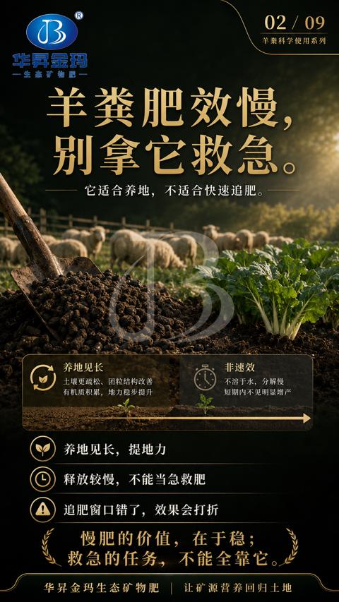 羊粪肥效慢（它适合养地，不适合快速追肥）｜华昇金玛植保系统课技术图