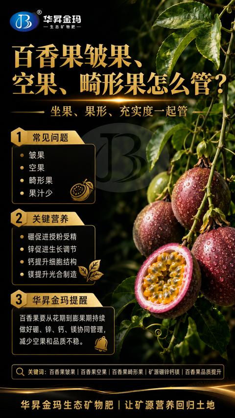 百香果皱果（做好硼、锌、钙、镁协同管理）｜华昇金玛植保系统课技术图