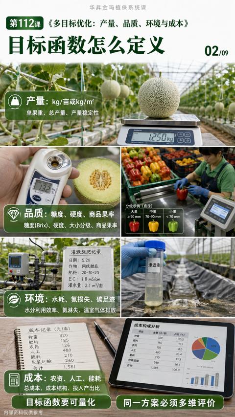 目标函数怎么定义（糖度（Brix）、硬度、大小分级、商品果率）｜华昇金玛植保系统课技术图